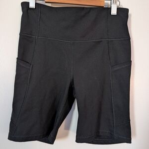 Gap GapFit High Rise Blackout Bike Shorts Pocket Shorts Size Small